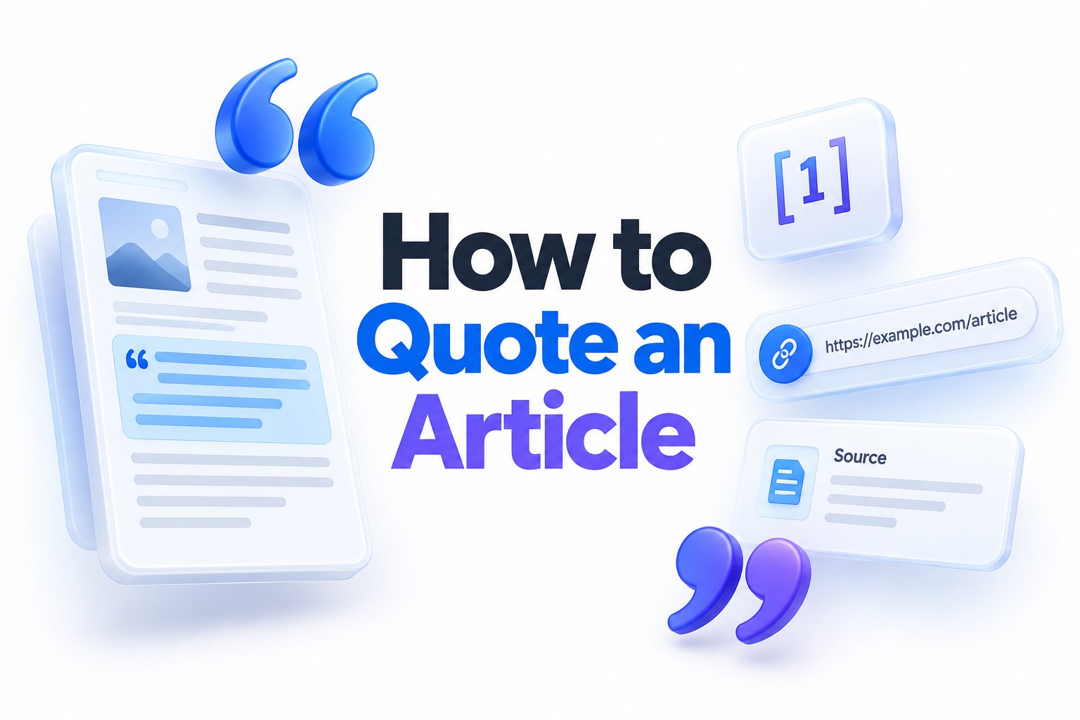 Person citing an online article with quotation marks and a source link